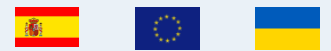 Bandera de España, Unión Europea y Ucrania